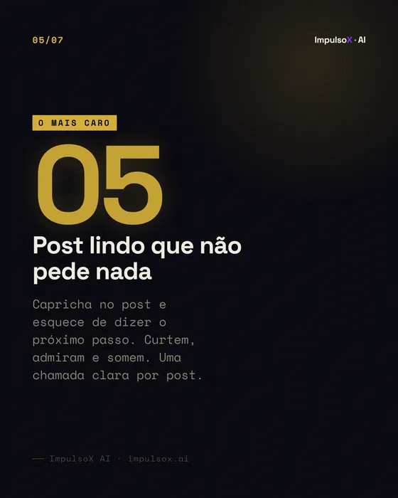 Slide: post lindo que não pede nada